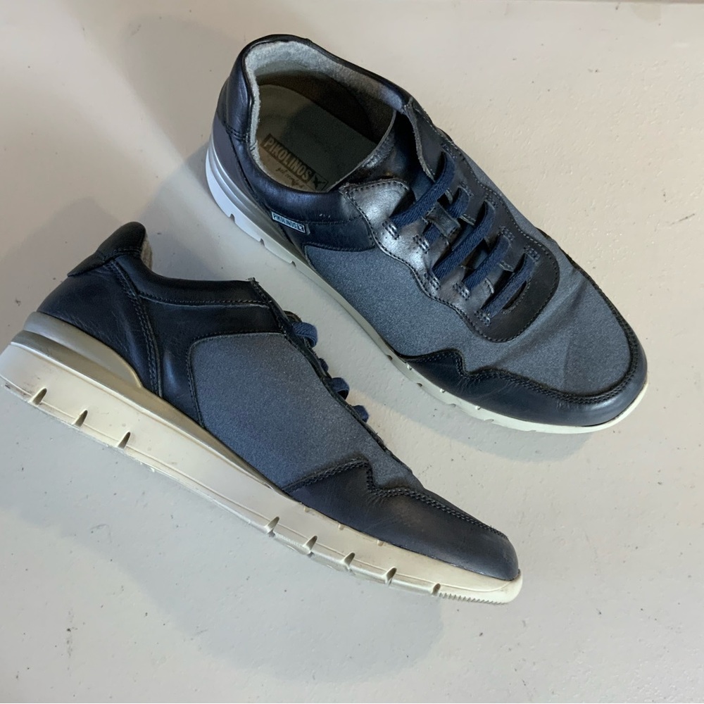 Pikolinos Cantabria Mix-media leather and recycled materials navy blue Sz 40/8.5